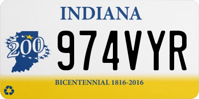 IN license plate 974VYR