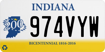 IN license plate 974VYW