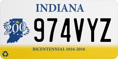 IN license plate 974VYZ