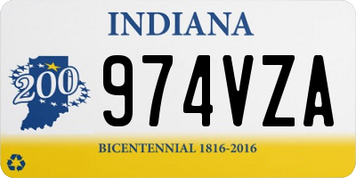 IN license plate 974VZA