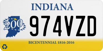 IN license plate 974VZD