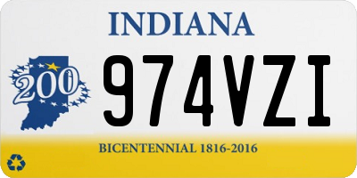 IN license plate 974VZI