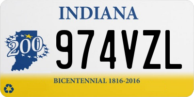 IN license plate 974VZL