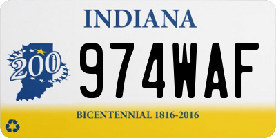 IN license plate 974WAF