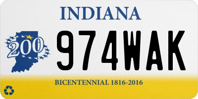 IN license plate 974WAK