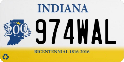 IN license plate 974WAL