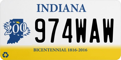 IN license plate 974WAW
