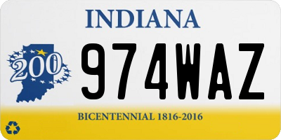 IN license plate 974WAZ