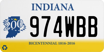 IN license plate 974WBB