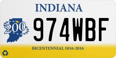 IN license plate 974WBF
