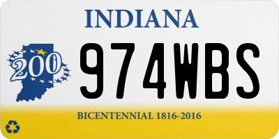 IN license plate 974WBS
