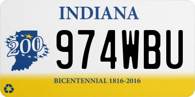 IN license plate 974WBU