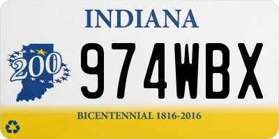 IN license plate 974WBX