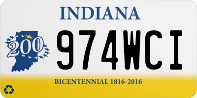 IN license plate 974WCI