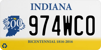 IN license plate 974WCO