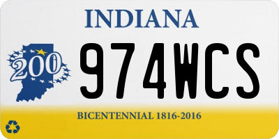IN license plate 974WCS