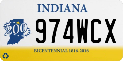 IN license plate 974WCX