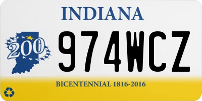 IN license plate 974WCZ