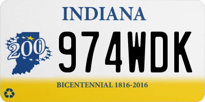 IN license plate 974WDK
