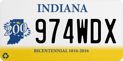 IN license plate 974WDX