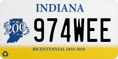 IN license plate 974WEE