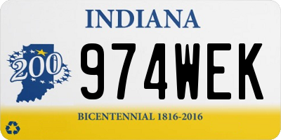 IN license plate 974WEK
