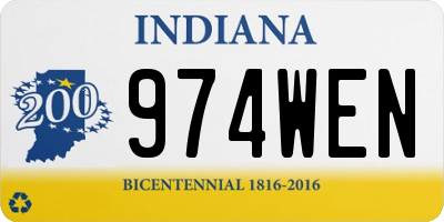 IN license plate 974WEN