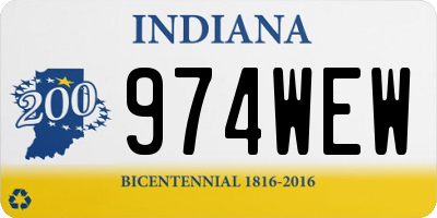 IN license plate 974WEW