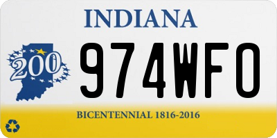 IN license plate 974WFO