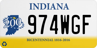 IN license plate 974WGF