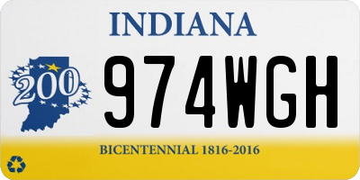 IN license plate 974WGH