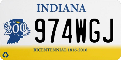 IN license plate 974WGJ
