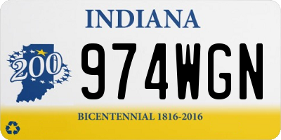 IN license plate 974WGN