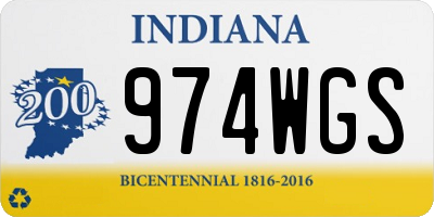 IN license plate 974WGS