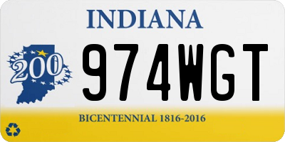 IN license plate 974WGT