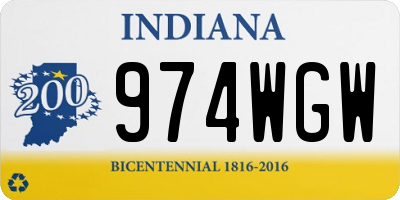 IN license plate 974WGW
