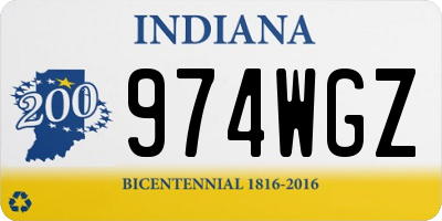 IN license plate 974WGZ