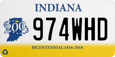 IN license plate 974WHD