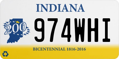 IN license plate 974WHI