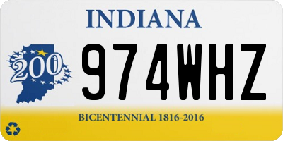 IN license plate 974WHZ