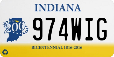 IN license plate 974WIG