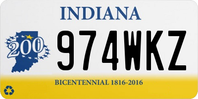 IN license plate 974WKZ