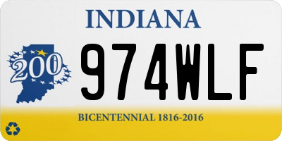 IN license plate 974WLF