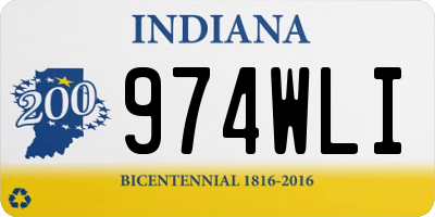 IN license plate 974WLI