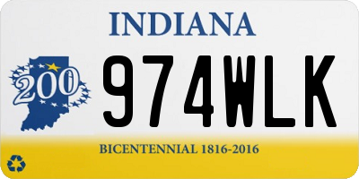 IN license plate 974WLK