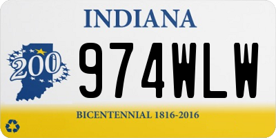 IN license plate 974WLW