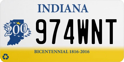 IN license plate 974WNT