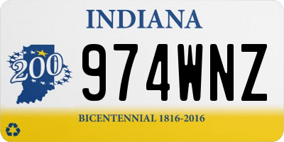 IN license plate 974WNZ