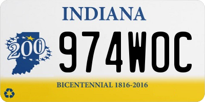 IN license plate 974WOC