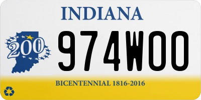 IN license plate 974WOO